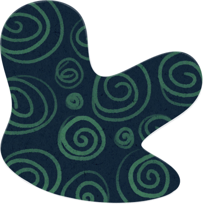 Scribbled Blue and Green Swirl Patterned Paper Cut-out