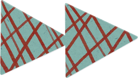Scribbled Double Arrow Teal and Red Paper Cut-out