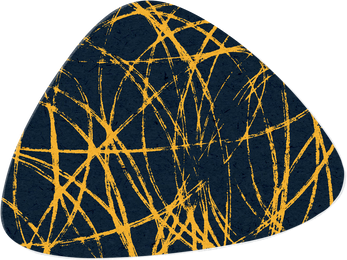 Scribbled Deep Dark Blue and Yellow Paper Cut-out